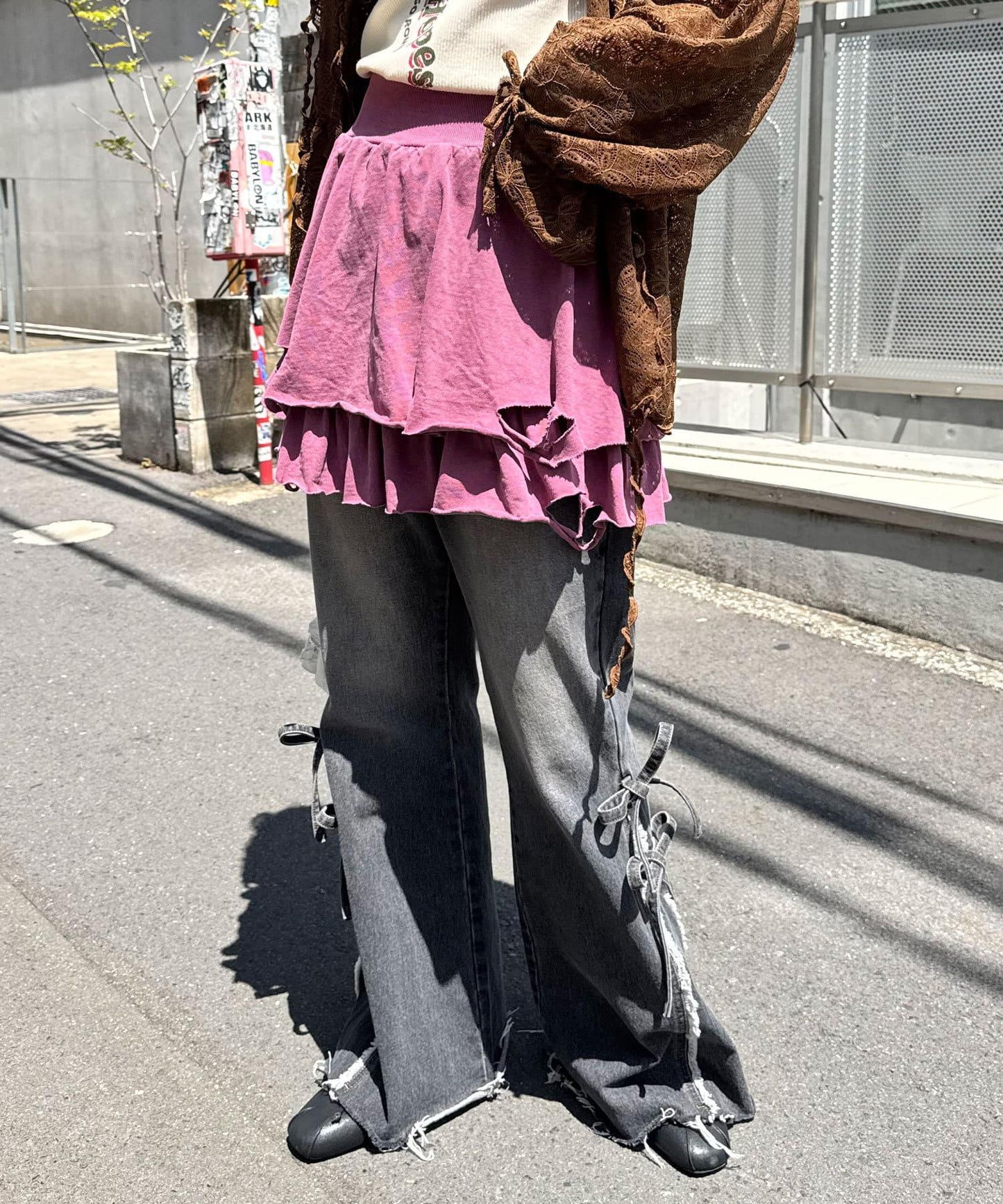 色素沉著損傷層疊迷你裙