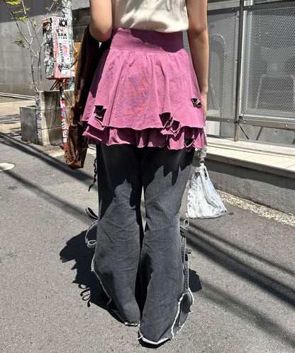 色素沉著損傷層疊迷你裙