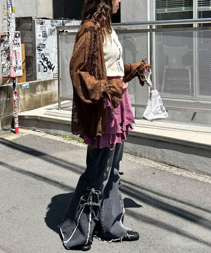 色素沉著損傷層疊迷你裙