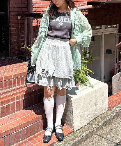 色素沉著損傷層疊迷你裙