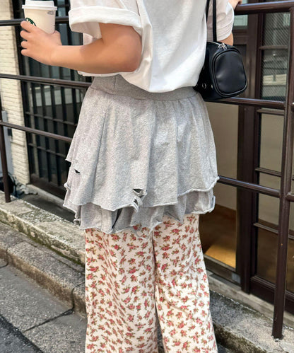 色素沉著損傷層疊迷你裙