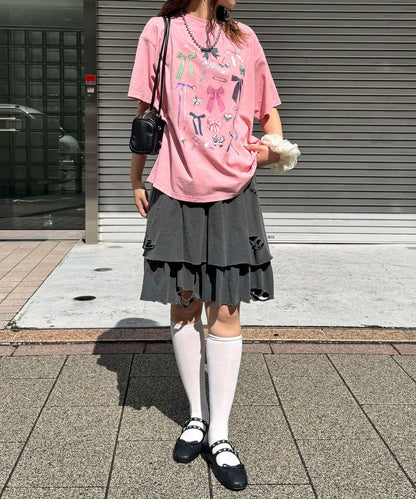 色素沉著損傷層疊迷你裙