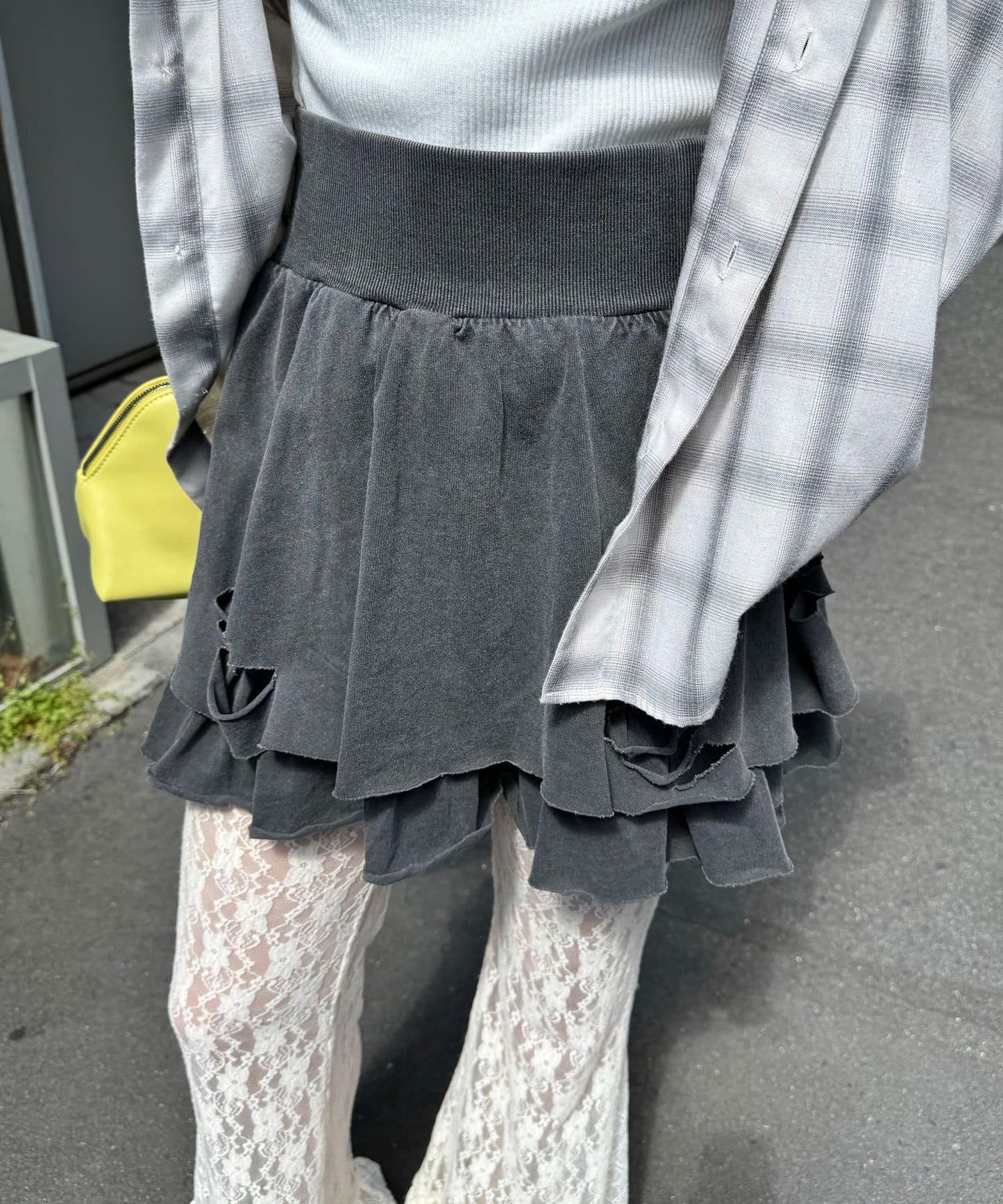 色素沉著損傷層疊迷你裙