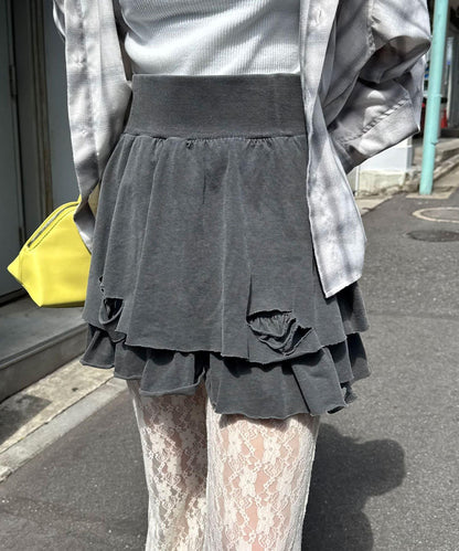 色素沉著損傷層疊迷你裙