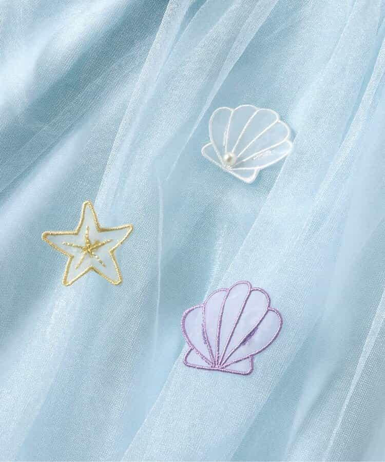 貝殼圖案蕾絲連衣裙