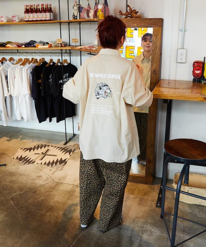 SHE WOLF DINER×FREAK'S STORE/海狼餐廳 寬鬆設計 刺繡 短袖 襯衫