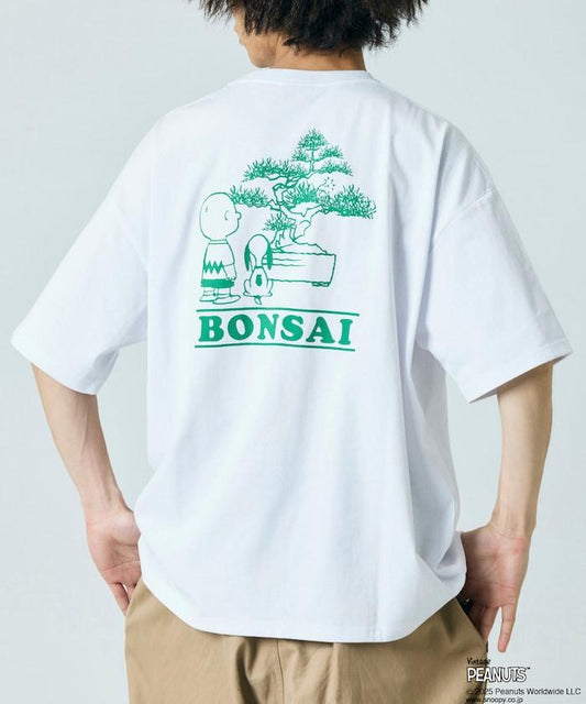《花生漫畫》/《花生漫畫》 聯名 大號剪裁 背面印花 圓領T恤/BONSAI