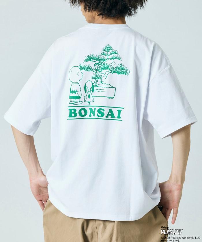 《花生漫畫》/《花生漫畫》 聯名 大號剪裁 背面印花 圓領T恤/BONSAI