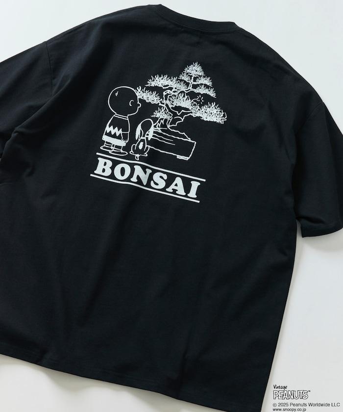 《花生漫畫》/《花生漫畫》 聯名 大號剪裁 背面印花 圓領T恤/BONSAI