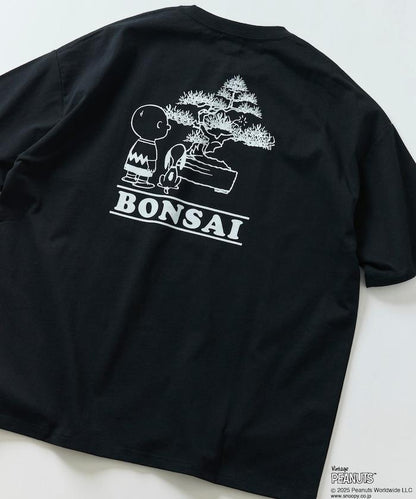 《花生漫畫》/《花生漫畫》 聯名 大號剪裁 背面印花 圓領T恤/BONSAI