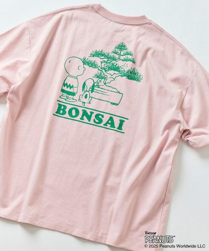 《花生漫畫》/《花生漫畫》 聯名 大號剪裁 背面印花 圓領T恤/BONSAI
