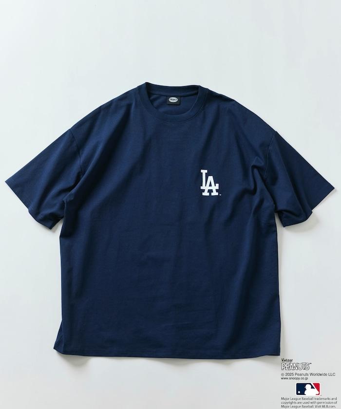 《花生漫畫》×MLB 聯名 大尺寸 背面印花 T恤 / 道奇隊