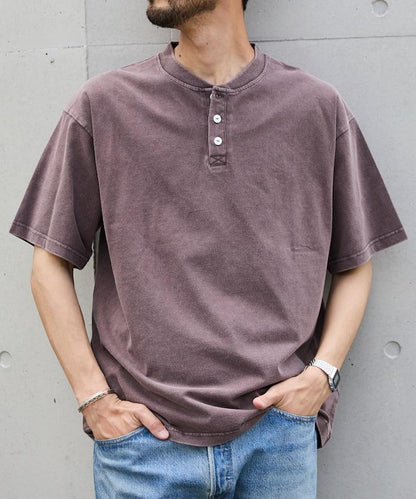 舒適版型 粉飾處理 圓領 短袖T恤