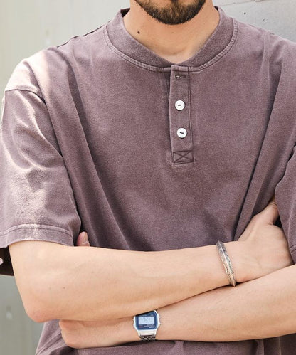 舒適版型 粉飾處理 圓領 短袖T恤