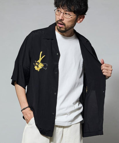 聯名 舒適版型 人造絲 紀念襯衫