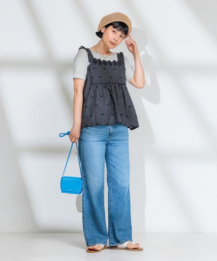 印度 配色拼接刺繡 2WAY吊帶連衣裙