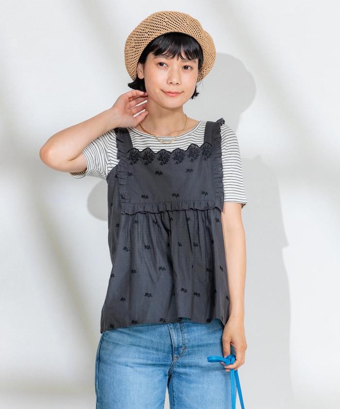 印度 配色拼接刺繡 2WAY吊帶連衣裙