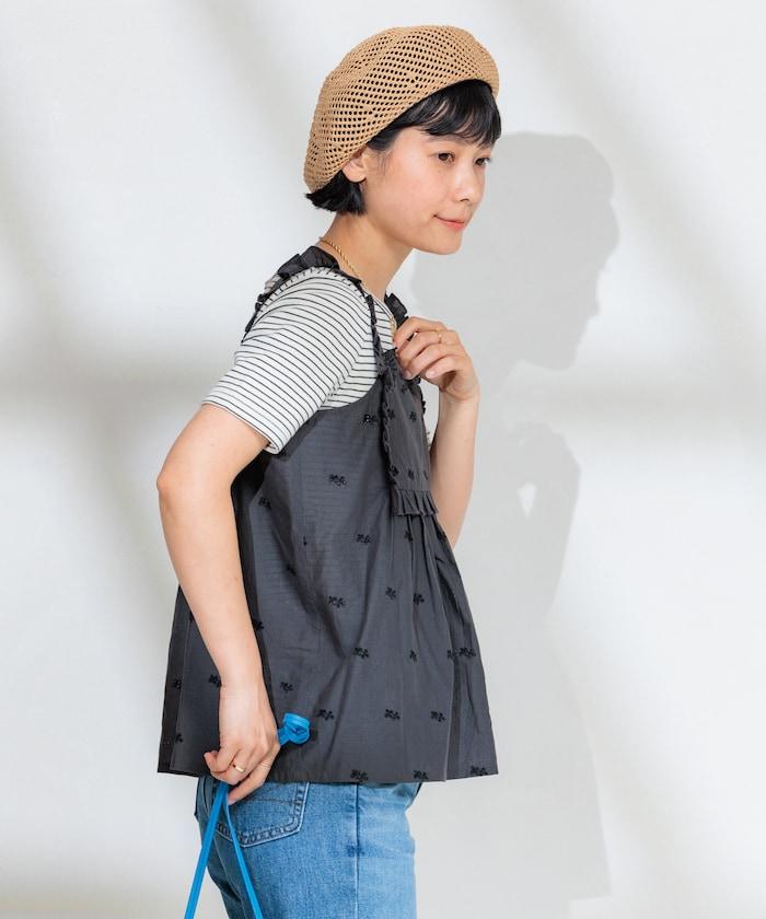 印度 配色拼接刺繡 2WAY吊帶連衣裙