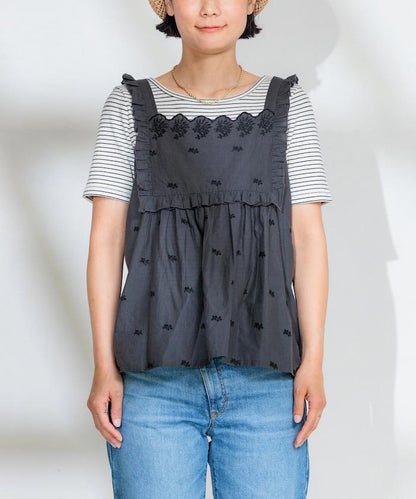 印度 配色拼接刺繡 2WAY吊帶連衣裙