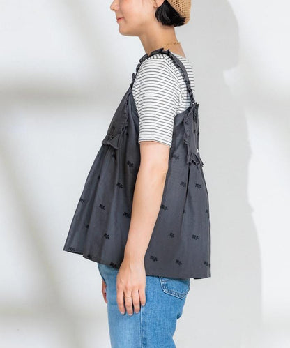 印度 配色拼接刺繡 2WAY吊帶連衣裙