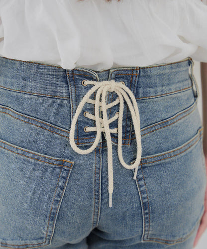 【@reve.perle_企劃】後綁帶荷葉邊喇叭褲