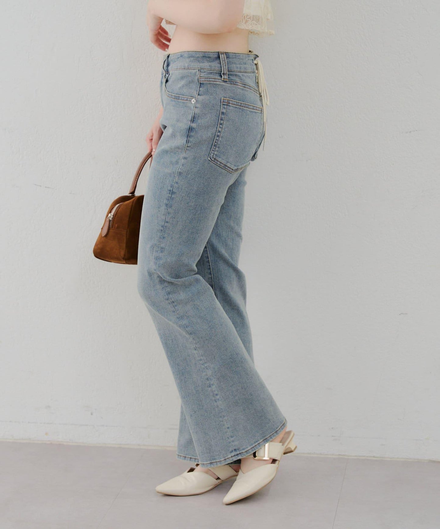 【@reve.perle_企劃】後綁帶荷葉邊喇叭褲