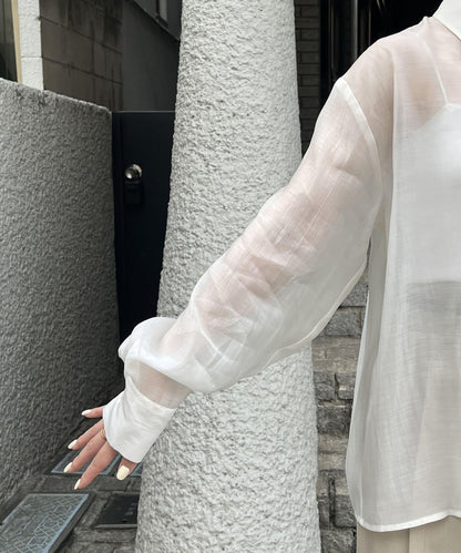 背心套裝透視襯衫