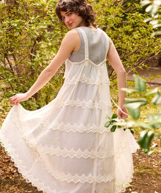 印度 3D刺繡吊帶連衣裙