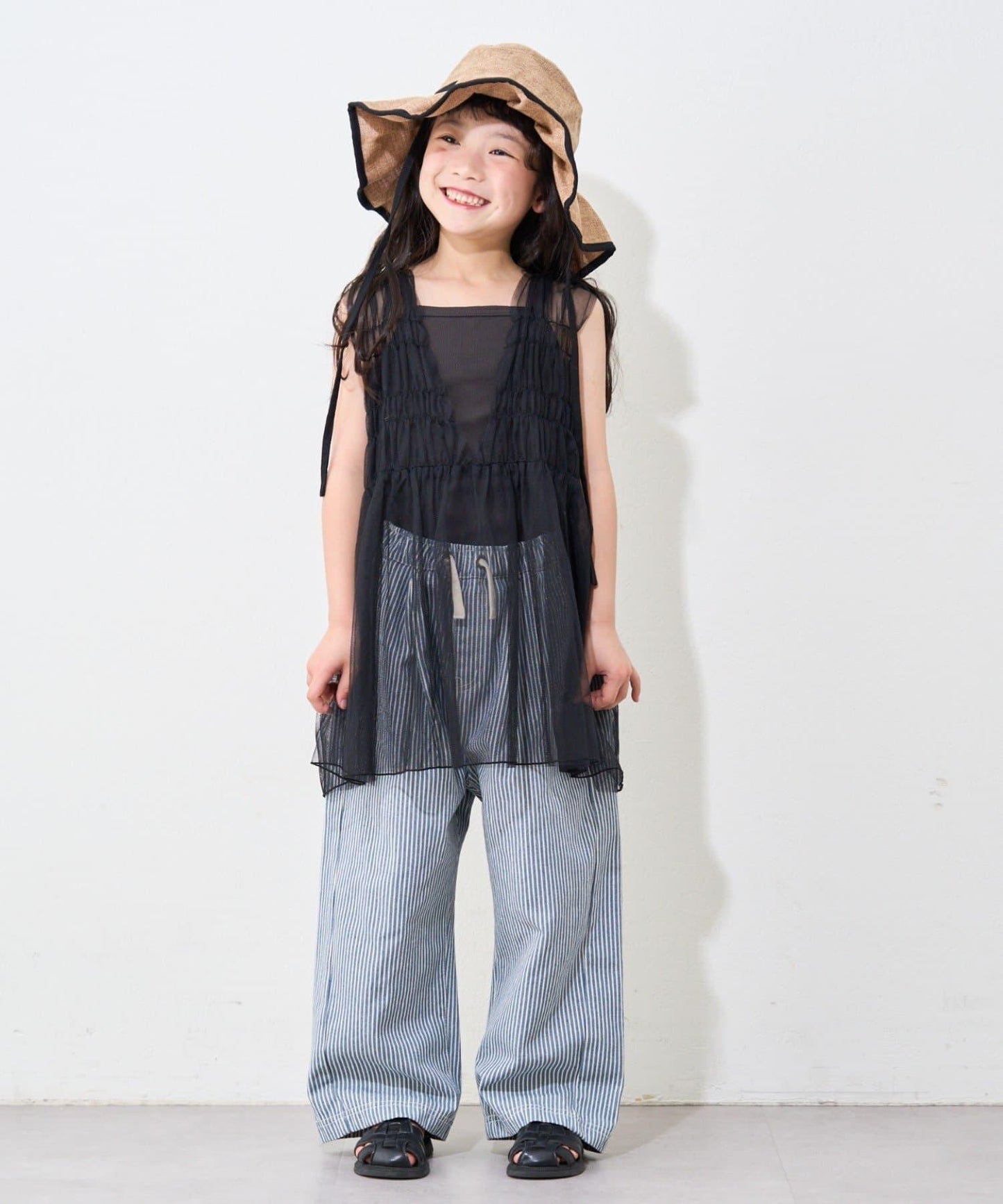 【限定】【兒童】收褶蕾絲兩穿連衣裙