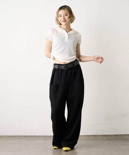 透視亨利領短袖帽衫