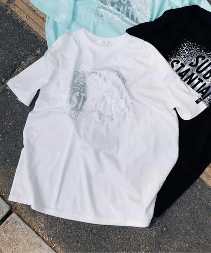 箔印花大T-shirt