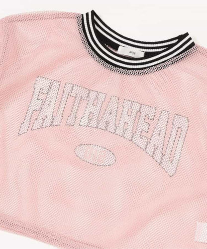 網眼短款T-shirt