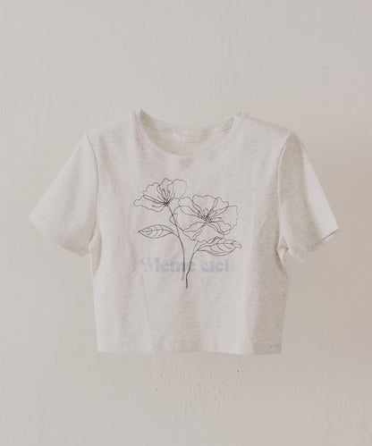 花朵刺繡小T恤