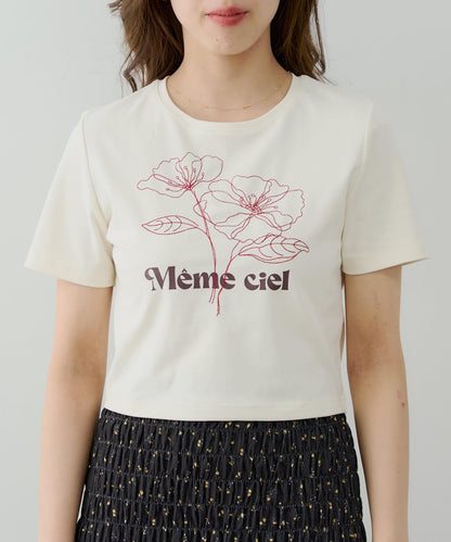 花朵刺繡小T恤