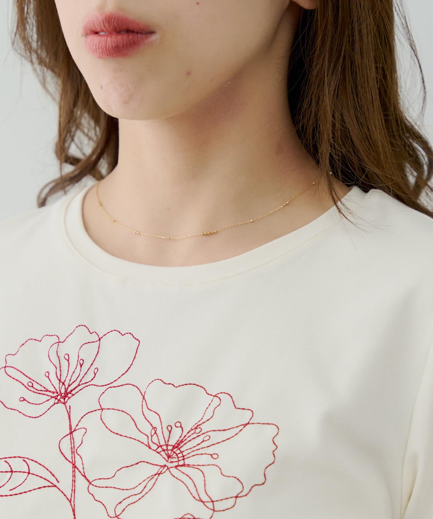 花朵刺繡小T恤