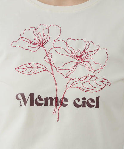 花朵刺繡小T恤