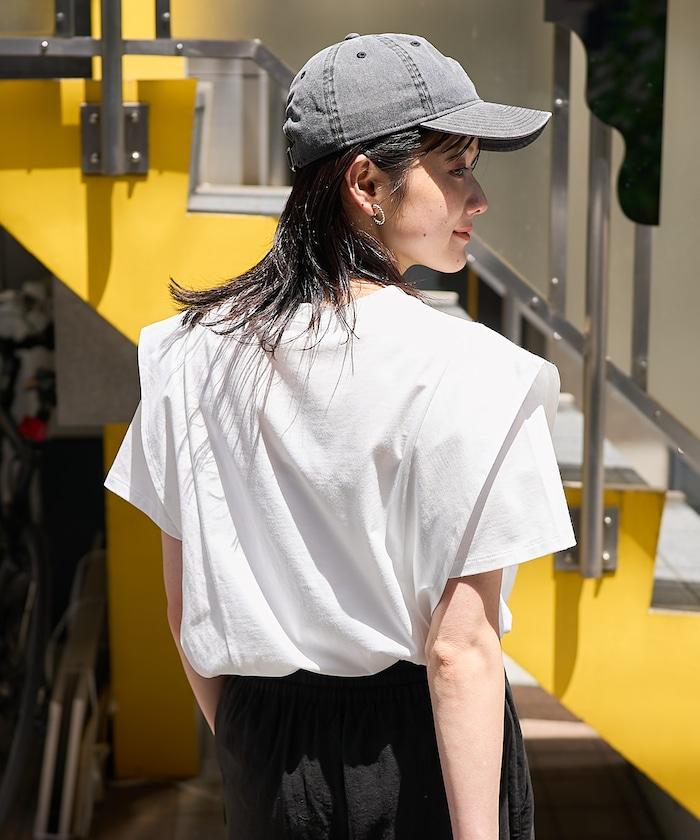 <防紫外線/接觸冷感>COOLPASS 肩部拼接T恤