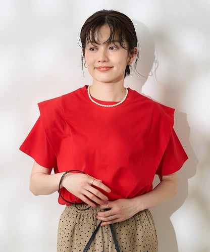 <防紫外線/接觸冷感>COOLPASS 肩部拼接T恤