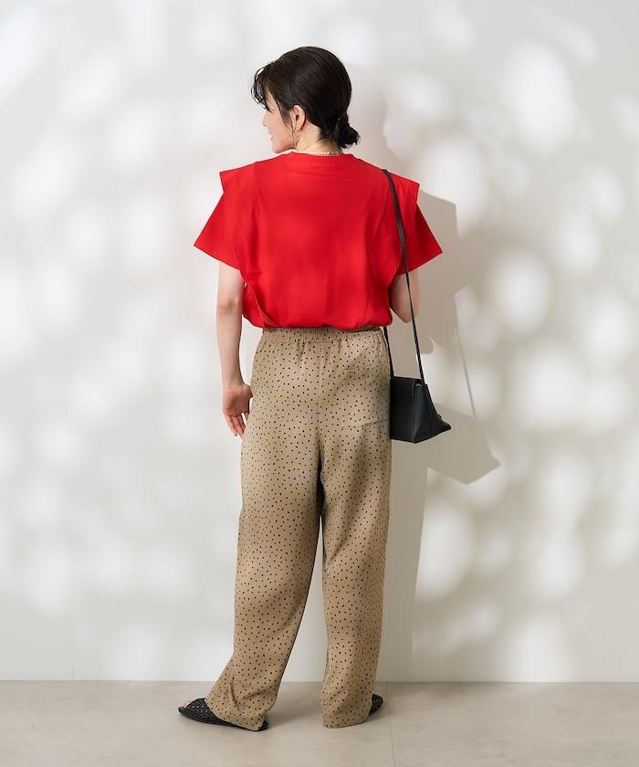 <防紫外線/接觸冷感>COOLPASS 肩部拼接T恤