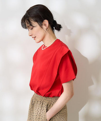 <防紫外線/接觸冷感>COOLPASS 肩部拼接T恤