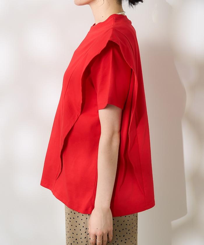 <防紫外線/接觸冷感>COOLPASS 肩部拼接T恤