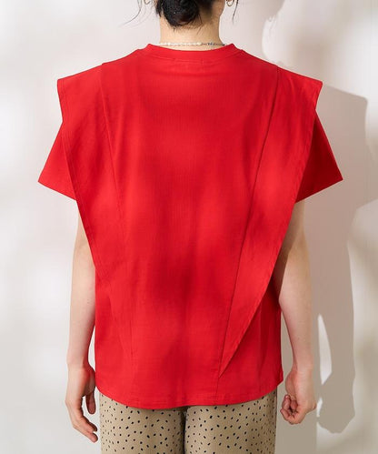 <防紫外線/接觸冷感>COOLPASS 肩部拼接T恤