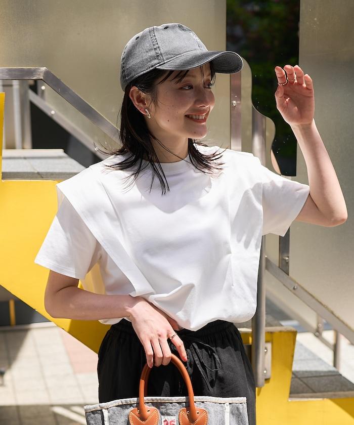 <防紫外線/接觸冷感>COOLPASS 肩部拼接T恤