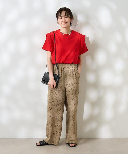 <防紫外線/接觸冷感>COOLPASS 肩部拼接T恤