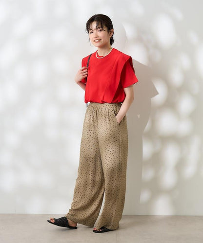 <防紫外線/接觸冷感>COOLPASS 肩部拼接T恤