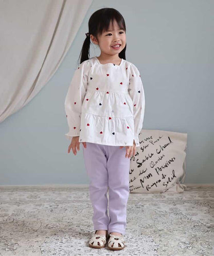 心形刺繡層疊連衣裙