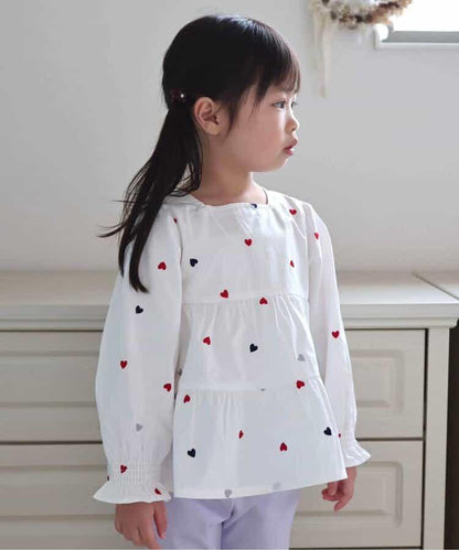 心形刺繡層疊連衣裙