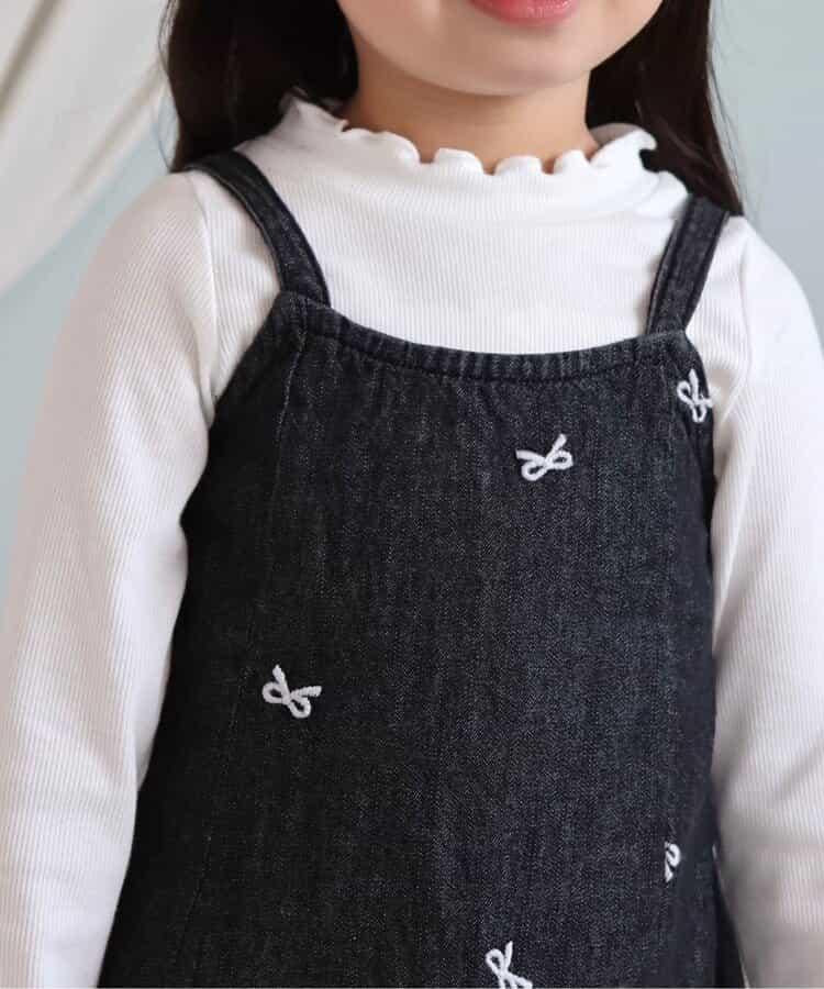 蝴蝶結刺繡吊帶連衣裙＆內搭套裝