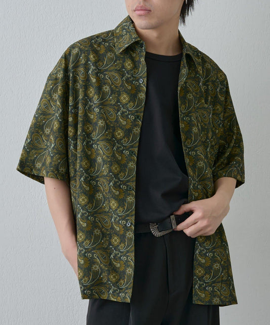 paisley圖案短袖襯衫