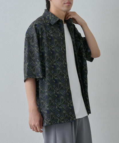 paisley圖案短袖襯衫